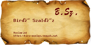 Biró Szaléz névjegykártya